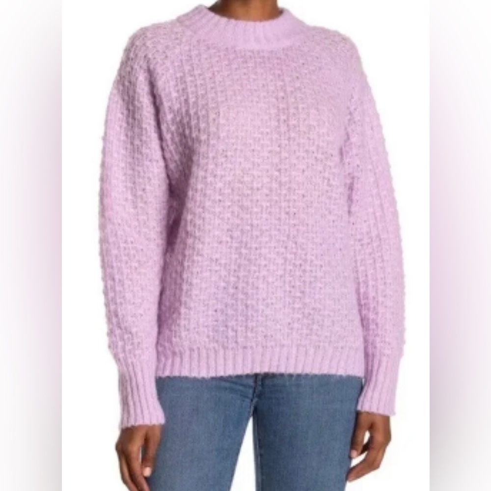 𝅺NWT FRNCH Paris Nordstrom Lavender Norhen Fuzzy Knit Sweater - SIZE M/L